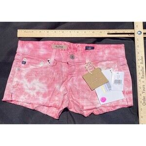 AG Adriano Goldschmied Daisy Low Rise Pink‎ Tie Dye Women's Shorts 25 NWT